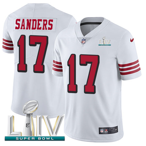 San Francisco 49ers Nike #17 Emmanuel Sanders White Super Bowl LIV 2020 Rush Youth Stitched NFL Vapor Untouchable Limited Jersey->youth nfl jersey->Youth Jersey